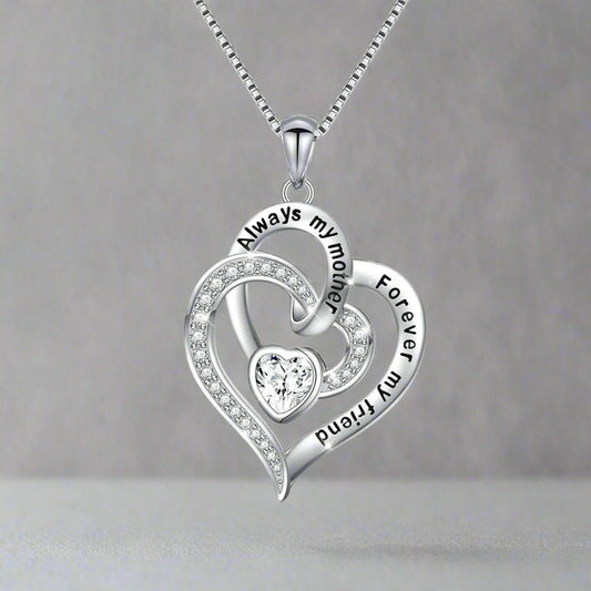 Always My Mother Forever My Friend Love Heart Necklace